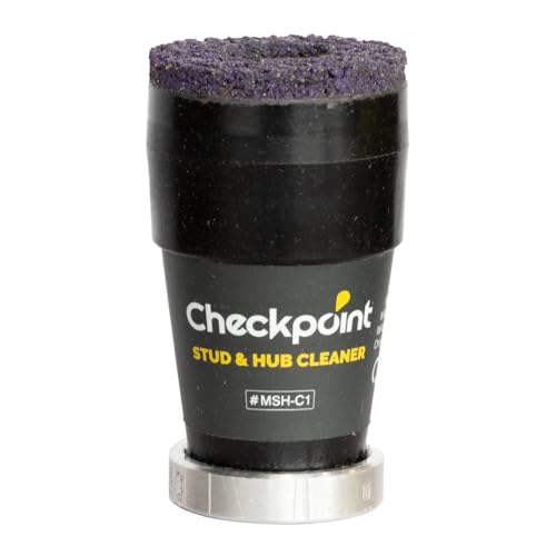 Checkpoint – 2-in-1 Stud and Hub Cleaning Tool for Cars, SUVs & Trucks – One-Piece Design, Removes Rust & Corrosion, Long-Lasting Abrasive Pad (Car Model)