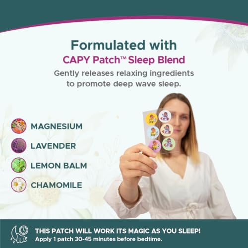 AVEELA Melatonin Free Sleep Patches for Kids | Natural Sleeping Aid | Calm and Relax Patch to Sleep Better | Toxin-Free Sleeping Device to Support Quality Sleep and Reduce Fatigue | Baby Sleep Aid - Thumbnail 4