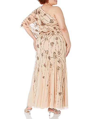 Image of Adrianna Papell Womens One Shoulder Beaded Dress