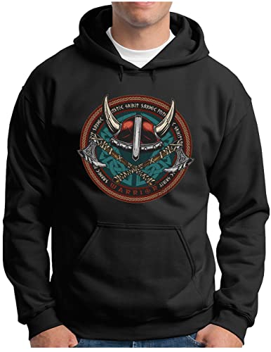 Sweat à capuche Viking pour homme OM3 Berserker noir taille S à 4XL