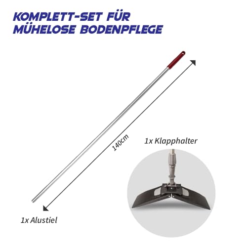 G.I.V. - Reinigungstechnik Bodenwischer Moppstange Aluminium 140cm mit Rändelhandgriff +...