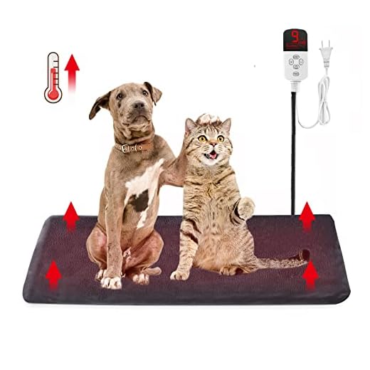 SoftGym Pet Heating Pad Dog Heating Pad Dog Cat Warming Pad Electric Heated Pad for Dogs and Cats Heating Pad Dogs Heated Mat for Dogs Indoor Warming Mat with Auto Power（L）