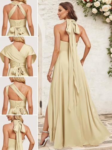 Satin Convertible Bridesmaid Dresses for Women Infinity Dress with Bandeau Maxi Long Dress Multiway Formal Evening Gown2