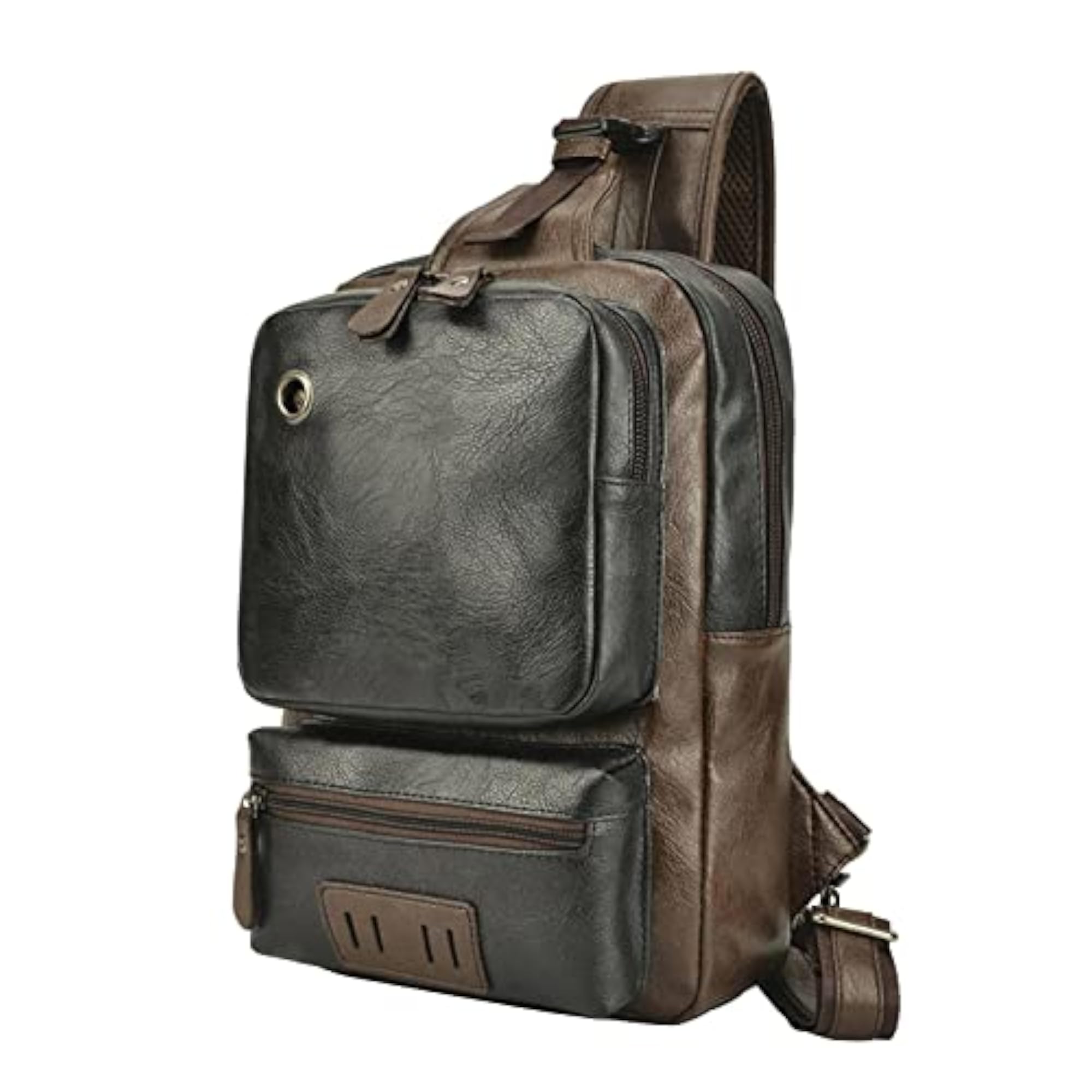 Men's Black Sling Bag with USB Charging Port