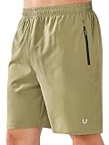 NORTHYARD Men's Athletic Running Shorts Quick Dry Workout Shorts Lightweight Sports Gym Basketball Shorts Hiking Exercise Khaki-7 inches L