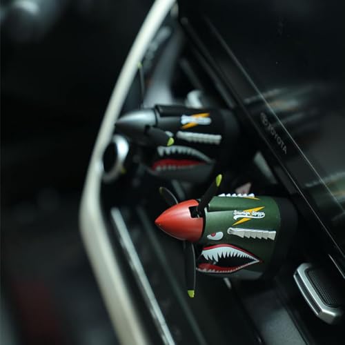 Image of P-40 Warhawk Car Air Freshener, P-40 Warhawk Creative Propeller Car Decor, Vent Clip,Car Accessories for Men, With Spinning Propeller (One size, Tig)
