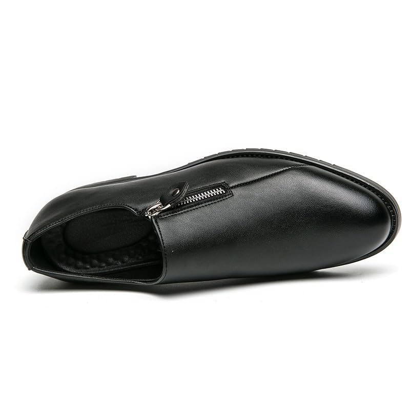 Formal Shoes for Men Slip On Round Toe PU Leather with Side Zipper Oxford Shoes Anti-Slip Rubber Sole Non Slip Casual3