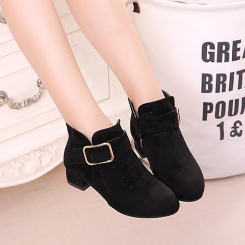 IWIHMIV Girls Ankle Boots Comfortable Slip on Booties for Toddler Casual Low Heeled Short Boots with Side Zip4