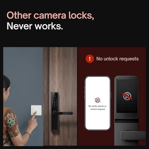 Image of Native by Urban Company Lock Pro Smart Door Lock with in-Built HD Camera & Home Doorbell Connect | 7-Way Unlock | Free Installation | 3-Year Warranty