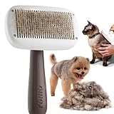 Pet Slicker Brush - Dog & Cat Brush for Shedding & Grooming - Self-Cleaning Undercoat Dematting &...