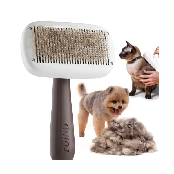 Pet Slicker Brush – Dog & Cat Brush for Shedding & Grooming – Self-Cleaning Undercoat Dematting & Detangling Brushes for Long & Short Haired Pets (Sable Brown) Pet Slicker Brush – Dog & Cat Brush for Shedding & Grooming – Self-Cleaning Undercoat Dematting & Detangling Brushes for Long & Short Haired Pets (Sable Brown)