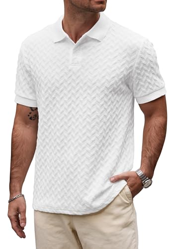 VOGSTART Men Textured Shirts 2025 Poloshirt Soft Shirt Resort Collared