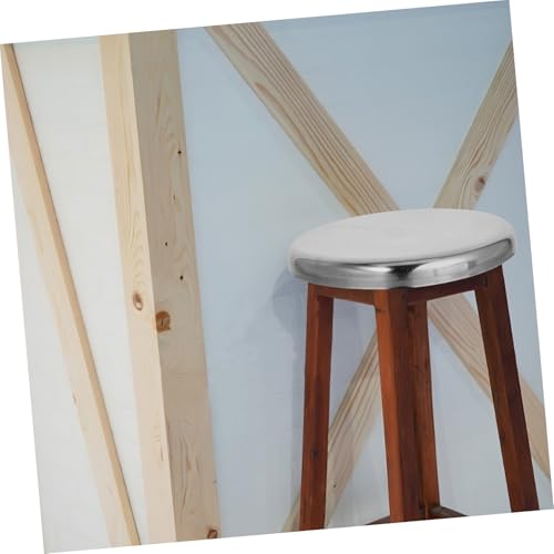 Tabouret de bar rond acier inoxydable siège de remplacement pour chaise de cantine - 6
