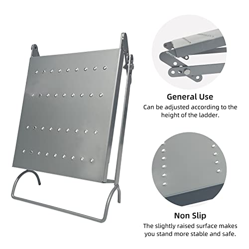 Lusheer Ladder Work Platform System, 3 Adjustments, Anti-Slip Heavy Duty Step Ladder Work Stand Accessories, Place Drills, Hammers, Paint #TOP3