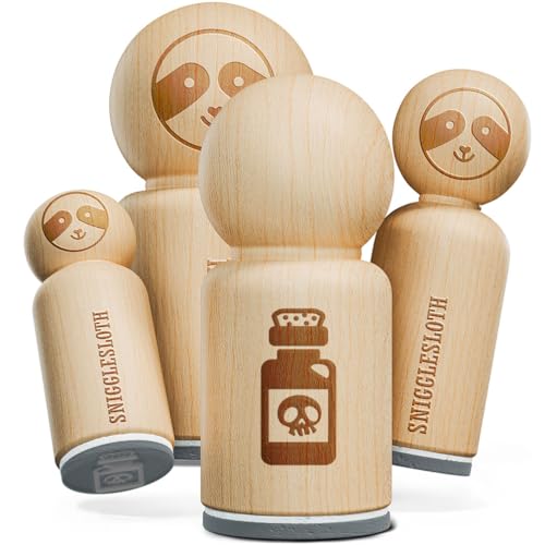 Poison Potion Bottle Rubber Stamp for Stamping Crafting Planners - 1-1/4 Inch Large