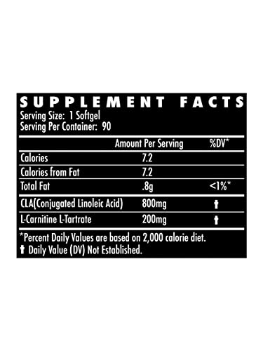 Cla+Carnitine High Potency, Non Stimulant Weight Loss Supplement, Conjugated Linoleic Acid, L-Carnitine Metabolic Enhancer, Caffeine Free Fat Burner, Improve Fitness Activity 90 Softgels #TOP4