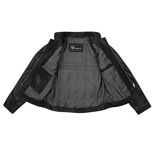 Vance Leathers' 'Maya' Ladies Premium Soft Lightweight Black Fitted Leather Jacket (As1, Alpha, L, Regular, Regular, Black) #TOP2
