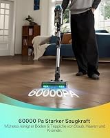 Vexilar Akku Staubsauger 55KPa/600W/60Min, Staubsauger Kabellos mit Flex-Gelenk, Green LED, Touchscreen, Selbststehend, Anti-Tangle, 1,5L Staubsauger mit wischfunktion für Hartböden (Saphirblau) – Ansicht 4