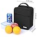 Lunch Box with solid padded liner, Amersun Reusable School Lunch Bag｜Durable Thermal Lunch Cooler Pack with Strap for Kids Boys Men Women Girls Adults,Spill-resistant & 2 Pockets (Black)