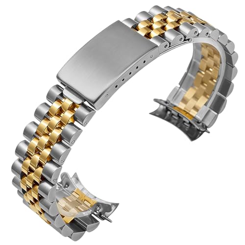 HiCycle2 20mm Jubilee Watch Band Replacement For 36mm Rolex Datejust 1601 1602,16233,16234,16200,1603 (Gold Center)