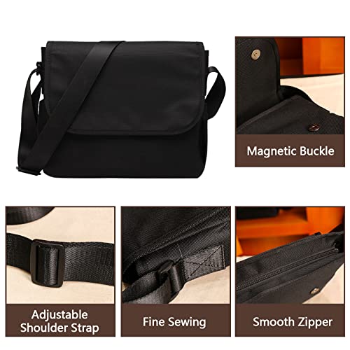 Lizbin Messenger Bag Crossbody Bag, Shoulder Bag Casual Cross Body Bag, Vintage Messenger Bag for Men Women Satchel Bag, Water Resistant Crossbody Shoulder Bag for Work Business Office Travel (Black) by Lizbin - Used condition - Image 5