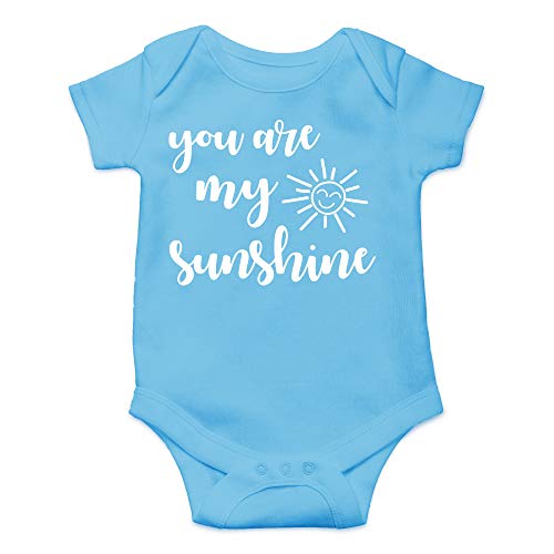 You are My Sunshine - Funny Novelty Newborn Girl or Boy Outfit - Cute Infant One-Piece Baby Bodysuit (6 Months, Light Blue)