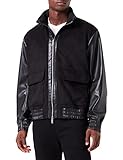 Capucha extraíble Armani Exchange Bolsillos Frontales, Cremallera, Capucha extraíble Chaqueta, Negro, L para Hombre