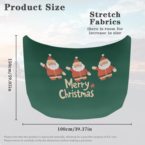 Image of Christmas Greetings Car Hood Cover Elastic Polyester Car Hood Cover Removable Automotive Accessories Easy Installation for Car Hood Christmas Decoration and Gifts