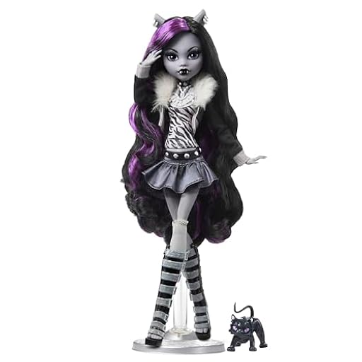 Monster High, Drama de película, Clawdeen Wolf, en Blanco y Negro, para coleccionista, pósteres del tamaño de la muñeca y a tamaño Real, temática de película de Terror, Juguetes y Regalos, HKN28 | Ya disponible en tu tienda friki favorita! En mundofriki.es!