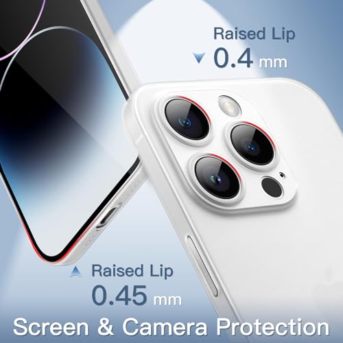 JETech Ultra Slim Case for iPhone 14 Pro 6.1-Inch, Camera Lens Cover Full Protection, Lightweight Matte Finish PP Hard Minimalist Case, Support Wireless Charging (Frosted Clear) by JETech - Image 4
