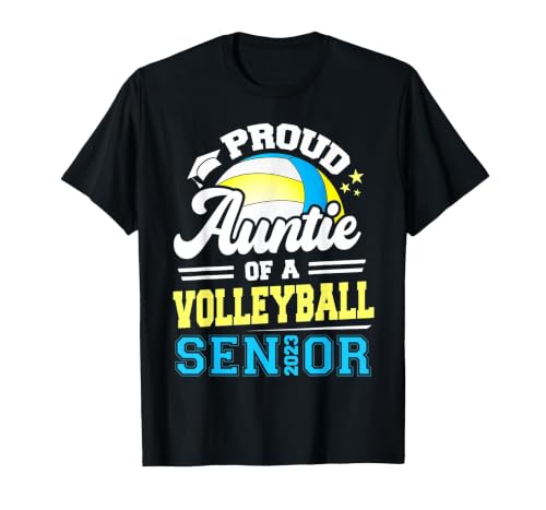 Proud Auntie of A Volleyball Senior 2023 Graduation T-Shirt, Men, Black, 3X-Large