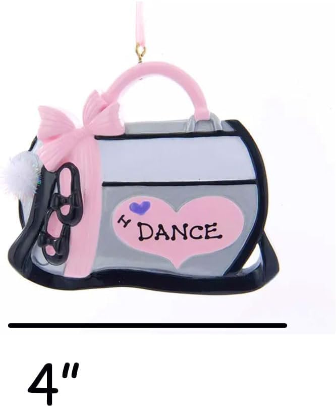 I Love Dance Christmas Ornament – Holiday Tree Decoration Ballerina Gift for Dancers, Ballet, Jazz, Tap or Hip-Hop Enthusiasts, Pink Dance Bag Holiday Keepsake (Pink Black) - Image 5