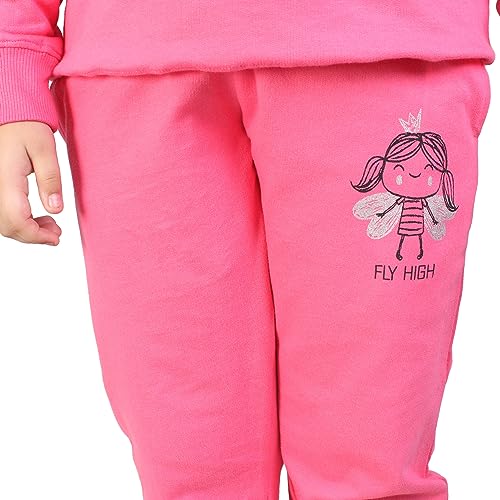 Image of LABEL MY Girls Cotton Loop Knit Full-Sleeve Printed Hoodie Sweatshirt & Joggers Tracksuit | Comfortable and Stylish Coord Set for Kids & Teens| 5-16 Years