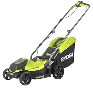 RYOBI - Tondeuse pousée sans Fil 18V One+ OLM1833B – Largeur Ø33 cm, Bac 35L, 5 Réglages de Hauteur Centralisées – Idéale Petits Jardins – Batterie Non Incluse