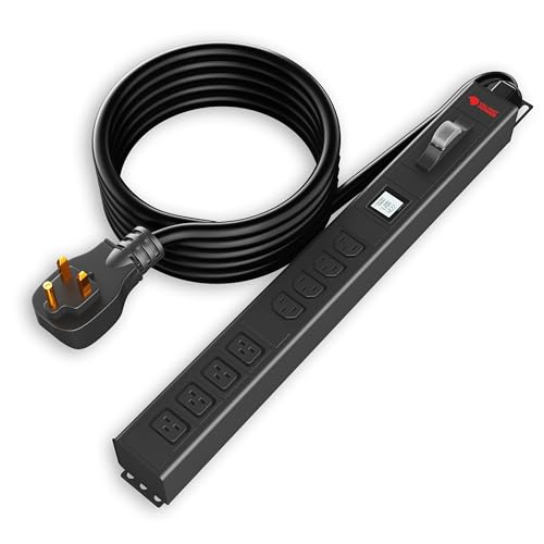 Valiant Power, Surge Protection, Metered, Basic 220v/50a, L6-50P Input, (4-C13 & 4C19) Outlets, 1U Vertical Rackmount (C13) 3 Year Warranty 12,000 Watts Crypto Mining by VALIANT POWER - Used condition - Image 2