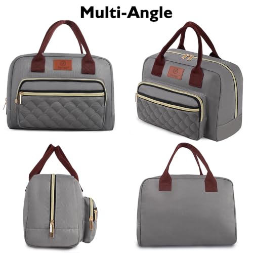 Genteen Lunch Bag for Women Girls Teens,Insulated Adult Lunch Boxes for Women,Reusable Cute Lunch Bags for Work,High Capacity Tote Lunchbox Cooler for Office Travel Picnic School-Gray by Genteen - Used condition - Image 7