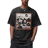 One Music in Direction Men's Short-Sleeved T-Shirt Casual Sports Shirt Men's Fashion Loose Round Neck Cotton T-ShirtLarge Black