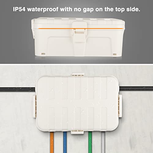 Flemoon Large Outdoor Electrical Box (12.5 X 8.5 X 5 Inch), Ip54 Waterproof Outdoor Extension Cord Cover Weatherproof, Protect Outlet, Plug, Socket, Timer, Power Strip, Holiday Light Decoration, White #TOP4