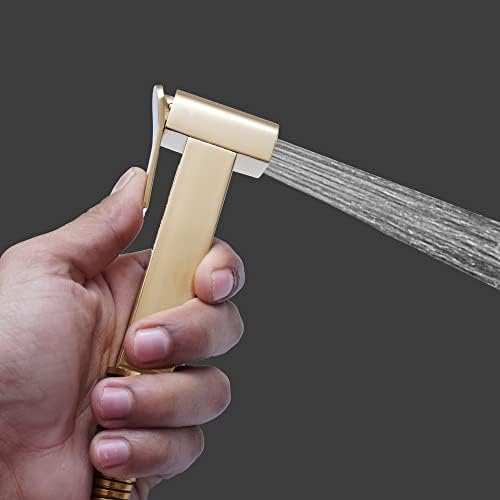 PESCA D-Square Gold Brass Health Faucet for Bathroom/Jet Spray for ...