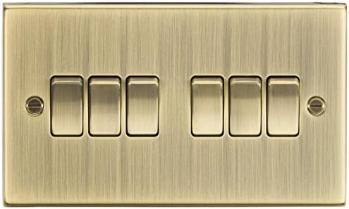 Knightsbridge CS2AB Square Edge 1G Light Switch - Antique Brass
