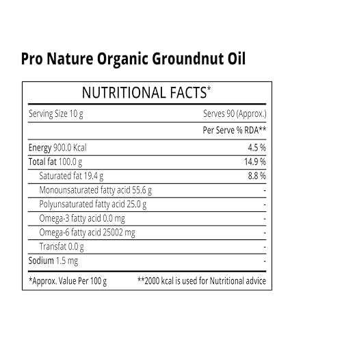 Image of Pro Nature 100% Organic Groundnut Oil, 500ml (Pack of 3)