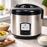 Zentra Imports Panela Elétrica de Arroz, Aço Inoxidável, 1,5L, 8 Xícaras, 500W, com Função Manter Aquecido
