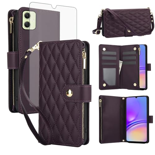 Housse Samsung Galaxy A05s pliable avec fermeture éclair et film écran antichoc