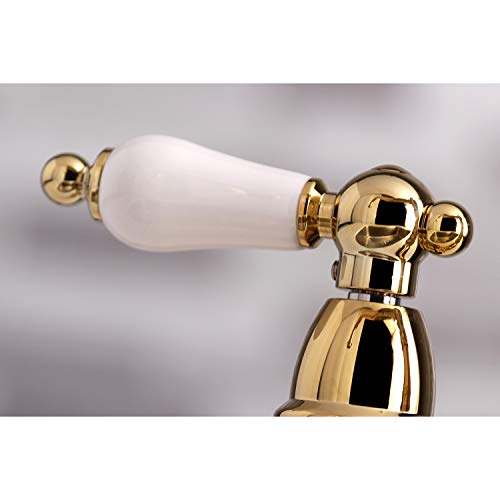 Kingston Brass KS3272PLBS Restoration 8" Bridge Kitchen Faucet with Sprayer, Polished Brass by Kingston Brass - Image 3