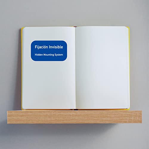 Miniatura 5 de Etrexonline Estante De Pared 60x25x4cm Color Roble Blanco, Balda Flotante Pared De Madera Fijación Invisible, Estantes De Almacenamiento Decorativos, Ideal Para Salón, Habitación, Pasillo, Etc..