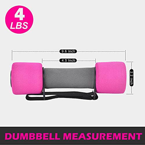Eilison Dumbbells Weight Set 2 With Soft Grip & Adjustable Hand Straps - Prevent Blisters- Exercise & Fitness Dumbbells For Bone Density, Strength Muscle Training- 4Lbs… #TOP1