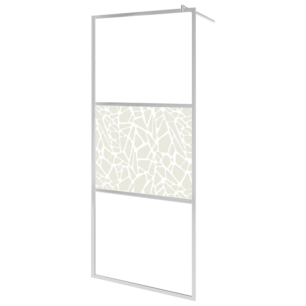 Mampara Ducha con Estante Vidrio ESG y Aluminio Cromo 90x195 cm, Mampara Bañera, Mampara Baño Ducha, Cabina De Ducha, Mampara Baño - 3185498