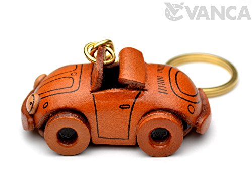 Convertible Car Vehicles 3D Leather Keychain(L) Vanca Craft-Collectible Keyring Charm Pendant Made In Japan #TOP1