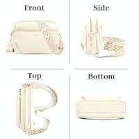 HILAEX Crossbody Bag for Women Leather Purse Anti Theft Multi Pockets Wide Adjustable Strap Shoulder Handbag RFID Blocking Beige — image 7