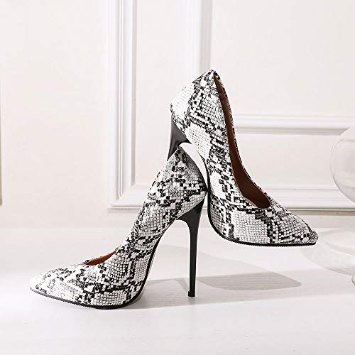 ZSQBQ Women High Heel Shoes Pointed Toe Snakeskin Print Slip On Wedding Evening Dress Stiletto Pumps4